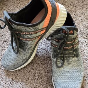 Fila Gray and Orange Athletic Shoes